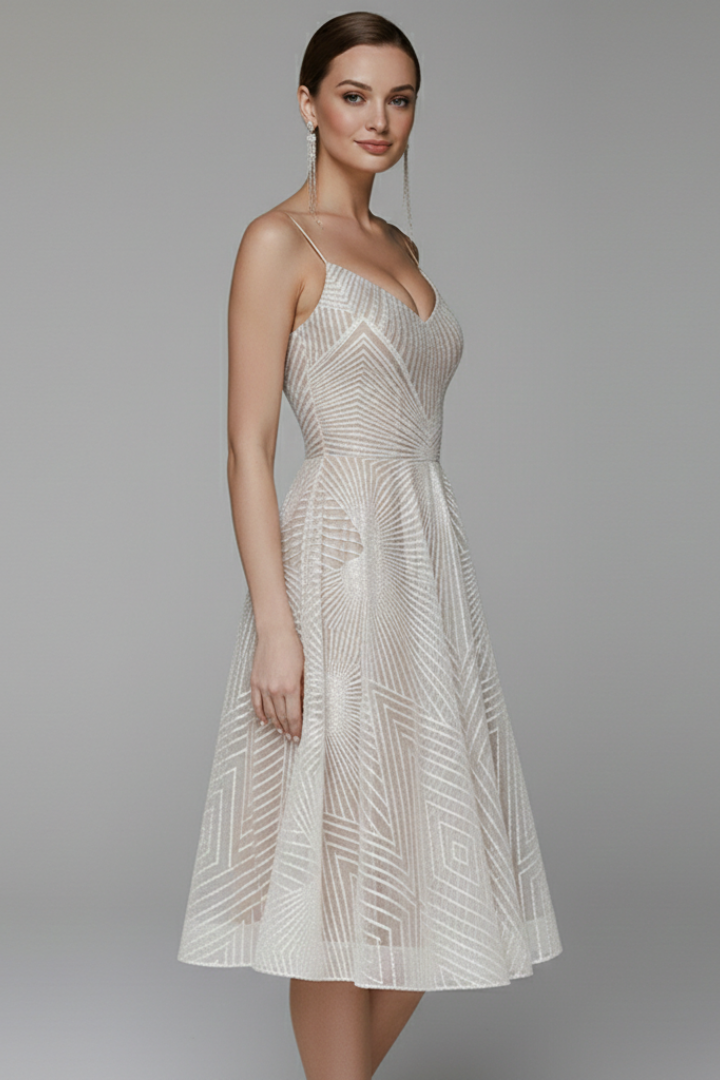 Women’s Dress with Spaghetti Straps and Textured Surface