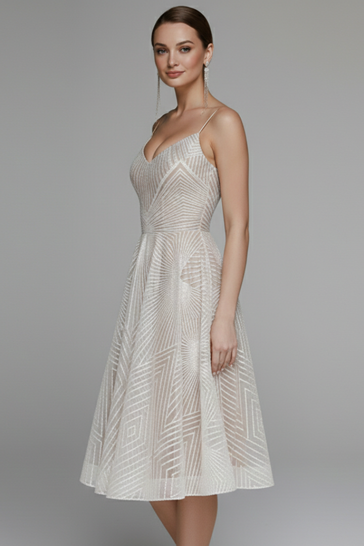 Women’s Dress with Spaghetti Straps and Textured Surface