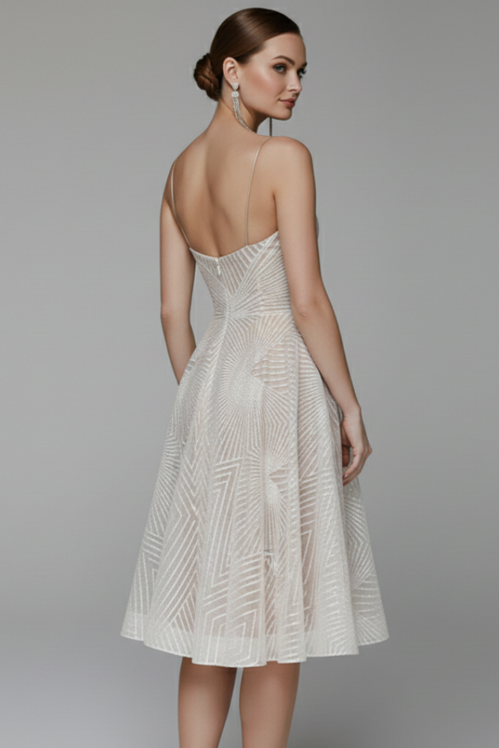 Women’s Dress with Spaghetti Straps and Textured Surface