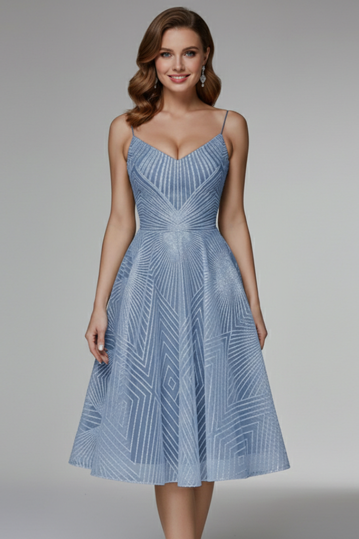 Women’s Dress with Spaghetti Straps and Textured Surface