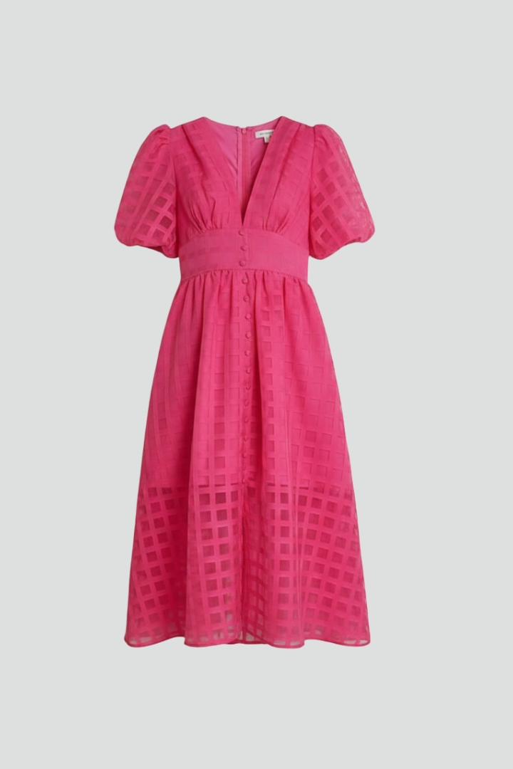 Women’s Dress with V-Neckline and Lace Skirt