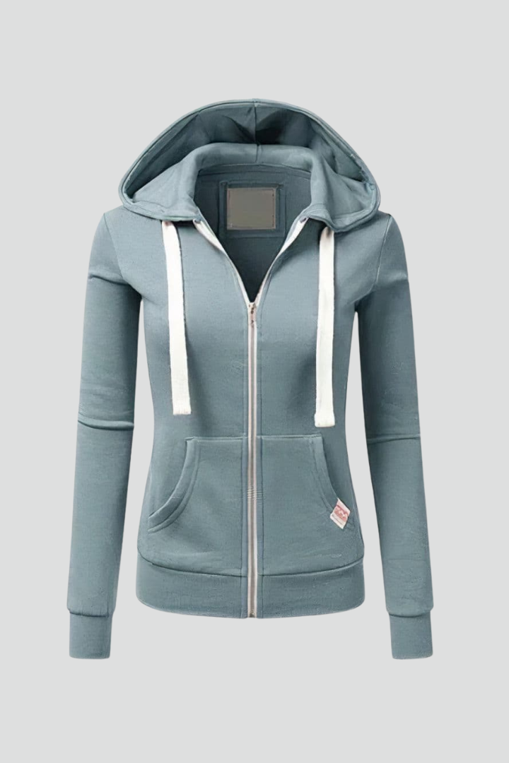 Women’s Hoodie with Front Zipper and Kangaroo Pockets