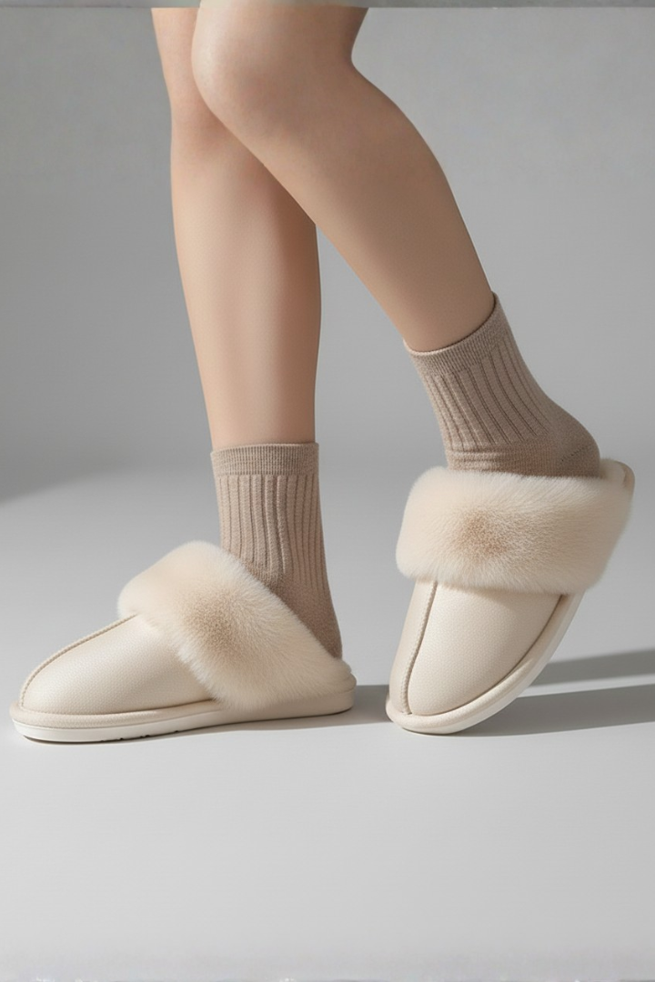 Women’s Indoor Slippers with Plush Lining and Textured Sole