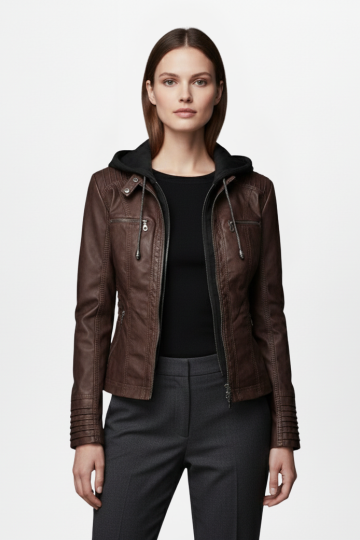 Women’s Jacket with Hood and Front Zip