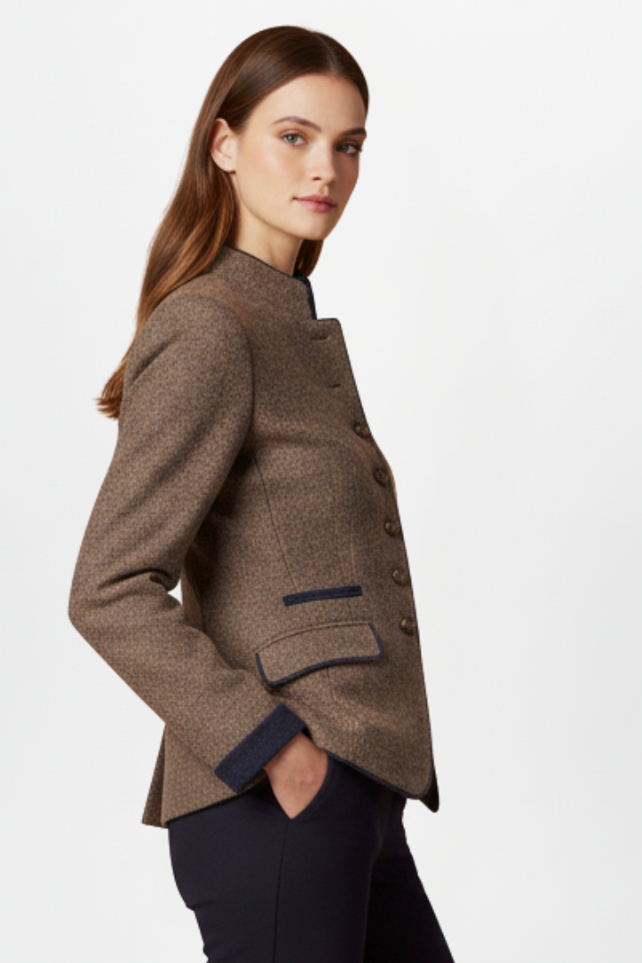 Women’s Jacket with Stand Collar and Front Buttons