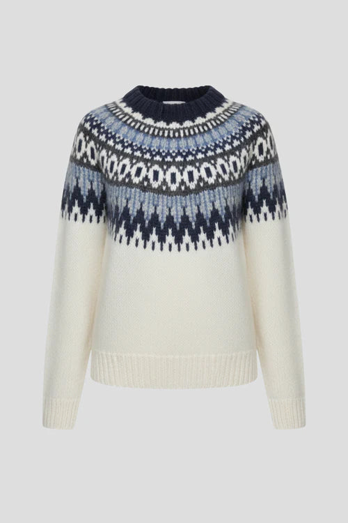 Women’s Jumper with Crew Neck and Fair Isle Pattern