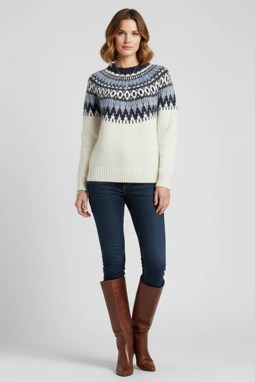 Women’s Jumper with Crew Neck and Fair Isle Pattern