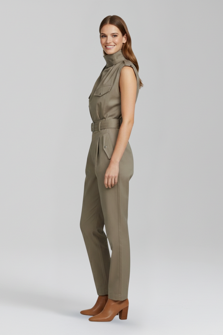 Women’s Jumpsuit with High Neck and Sleeveless Cut