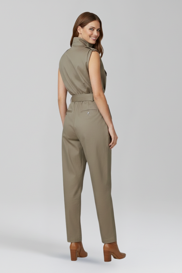 Women’s Jumpsuit with High Neck and Sleeveless Cut