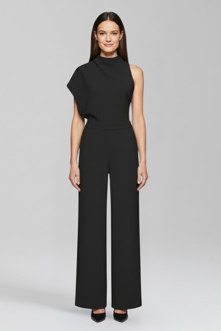 Women’s Jumpsuit with High Neckline and Wide Legs