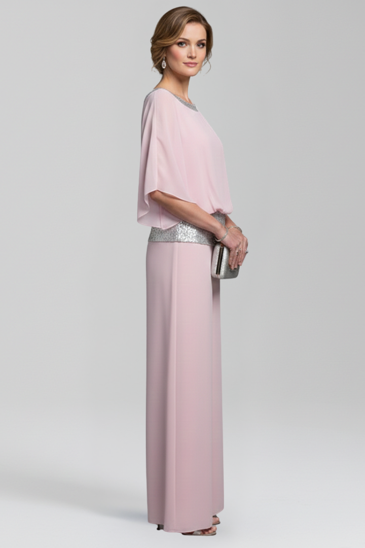 Women’s Jumpsuit with Layered Top and Textured Surface