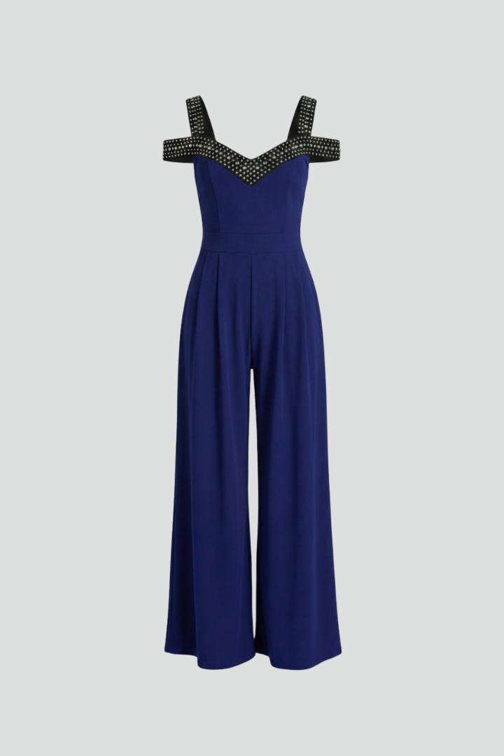 Women’s Jumpsuit with Off-Shoulder Neckline and Wide Legs