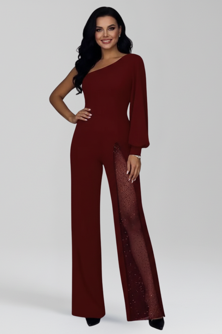 Women’s Jumpsuit with One Shoulder and Side Insert