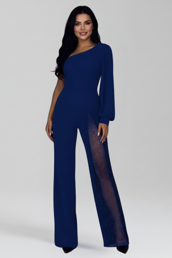Women’s Jumpsuit with One Shoulder and Side Insert