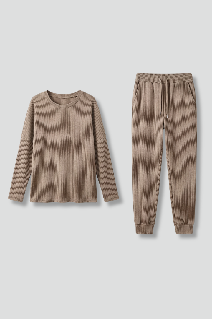 Women’s Jumpsuit with Round Neckline and Elastic Waist