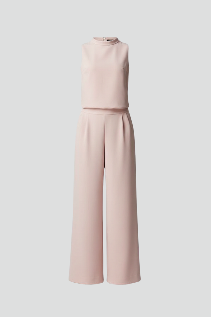 Women’s Jumpsuit with Round Neckline and Wide Legs