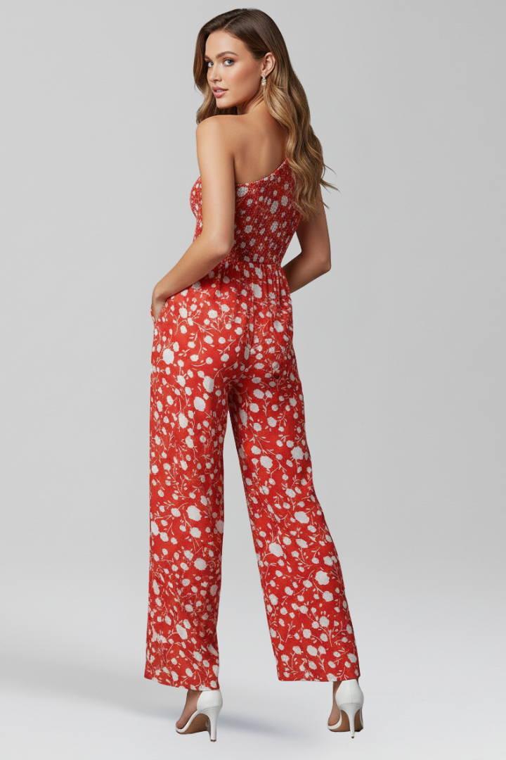 Women’s Jumpsuit with Scoop Neckline and Wide Legs