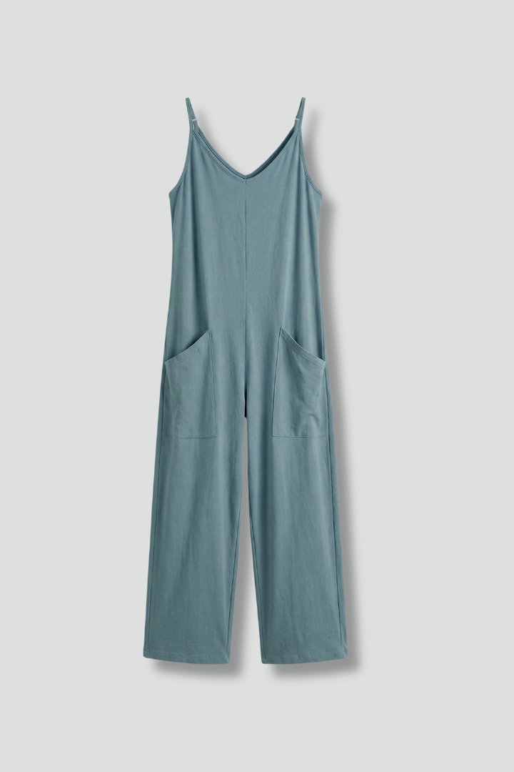 Women’s Jumpsuit with Sleeveless Cut and Wide Legs