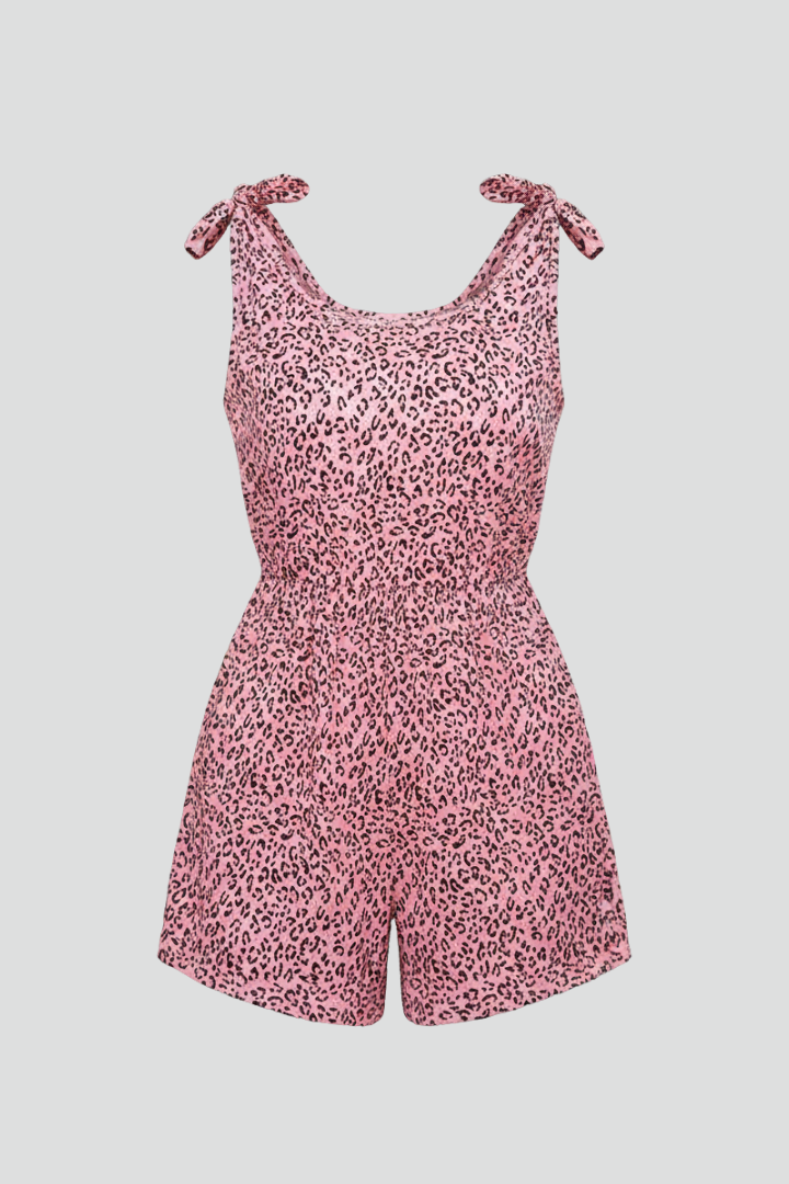 Women’s Jumpsuit with Spaghetti Straps and Printed Surface