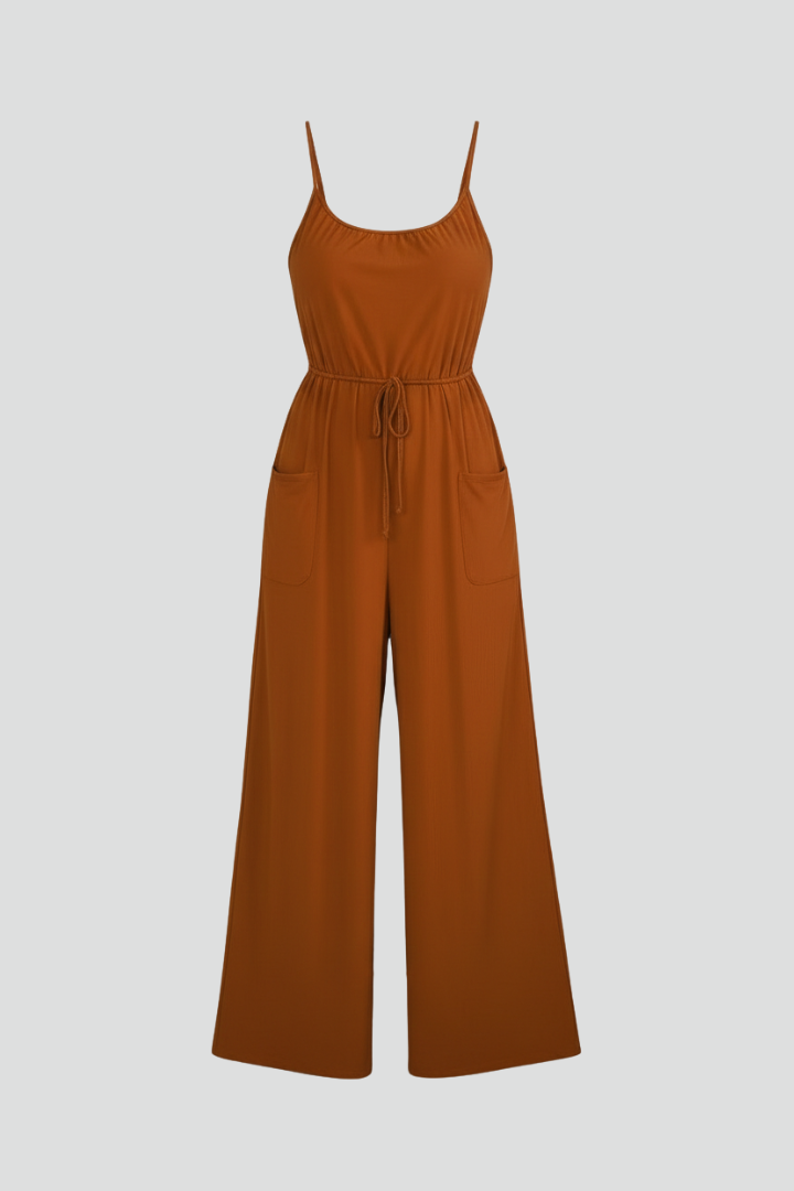 Women’s Jumpsuit with Spaghetti Straps and Side Pockets