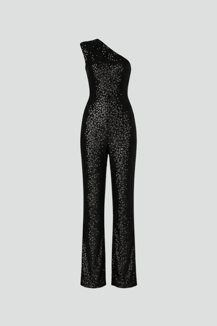 Women’s Jumpsuit with Strapless Neckline and Textured Surface