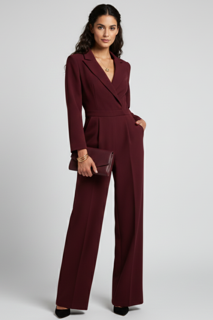 Women’s Jumpsuit with Wrap Front and Defined Waist