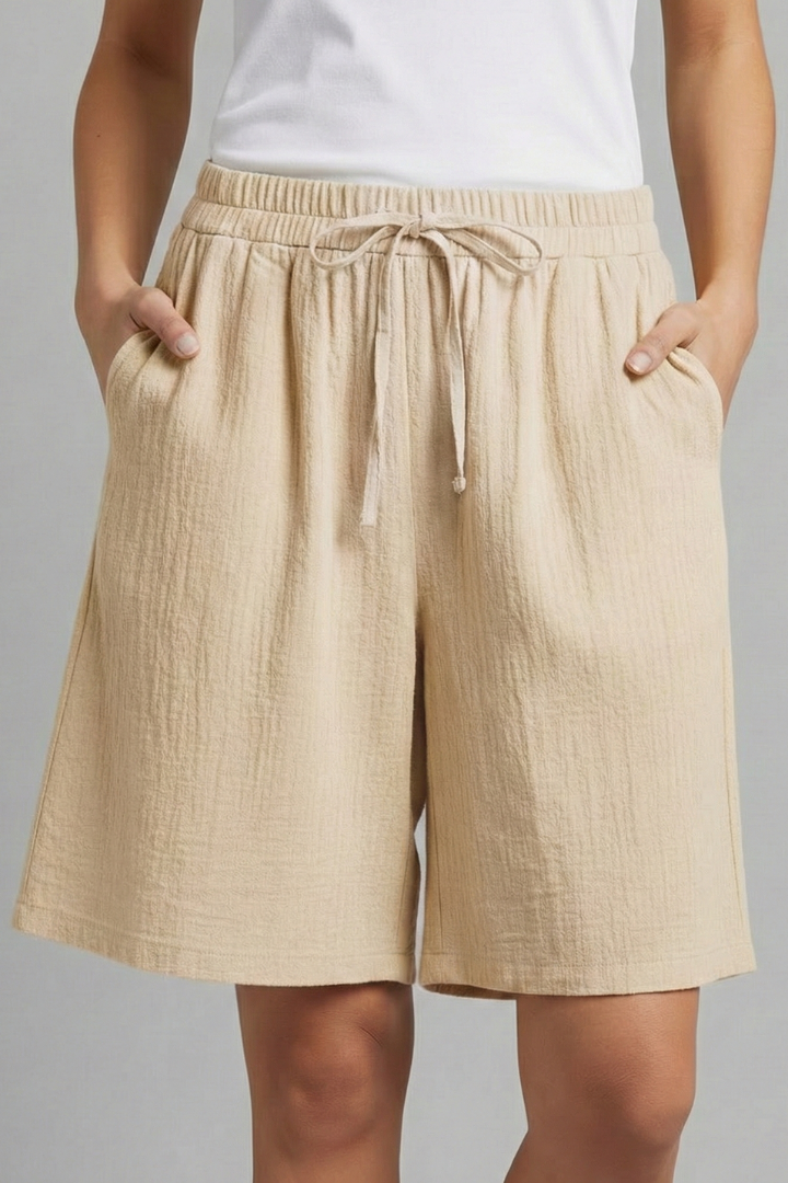 Women’s Knee Length Shorts with Drawstring Waist