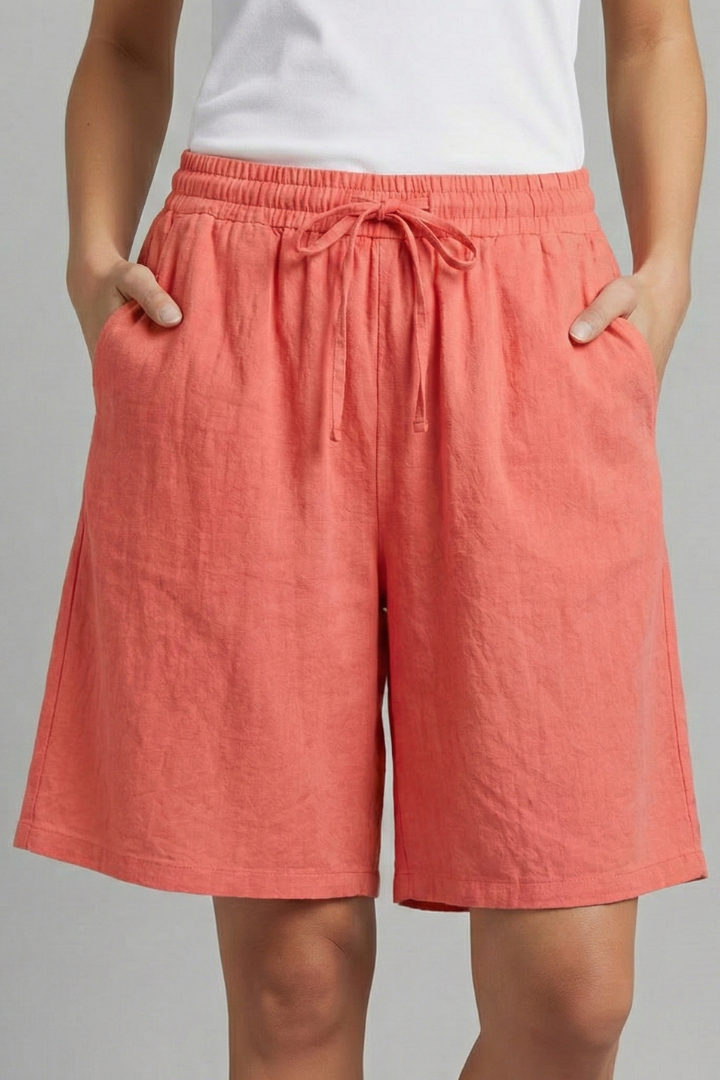 Women’s Knee Length Shorts with Drawstring Waist