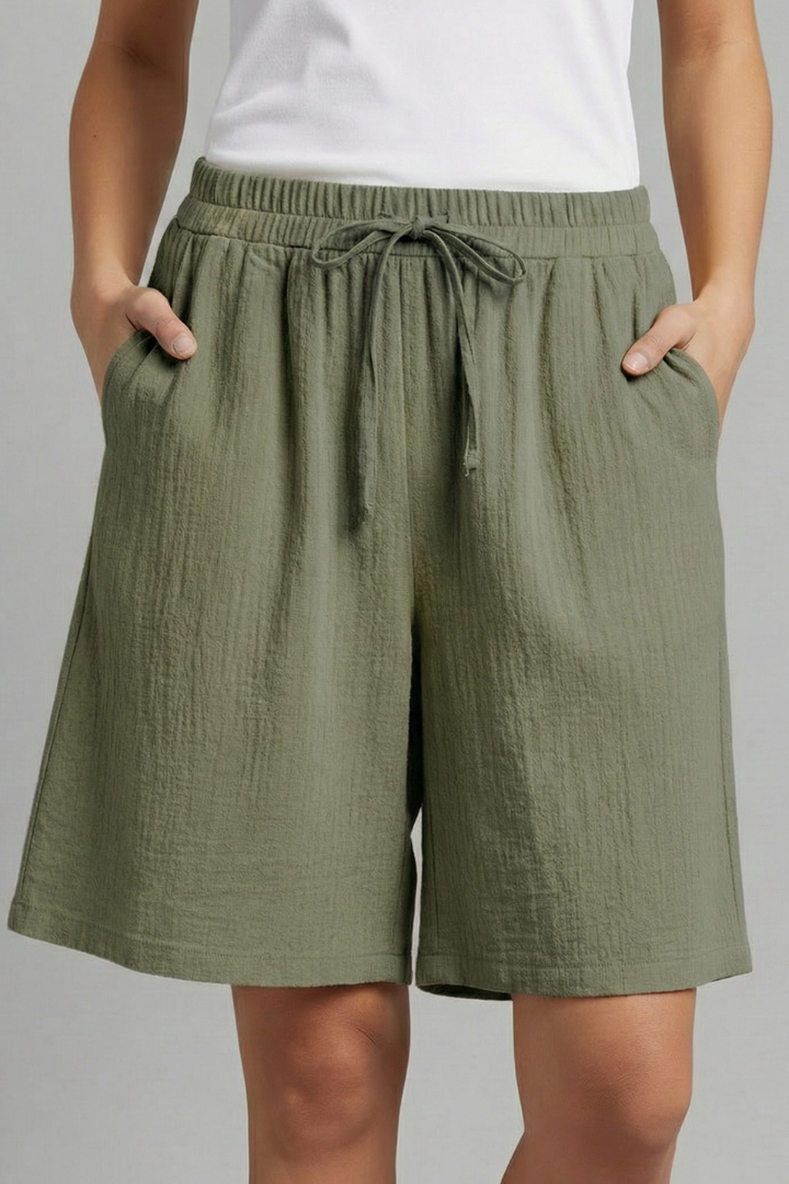 Women’s Knee Length Shorts with Drawstring Waist