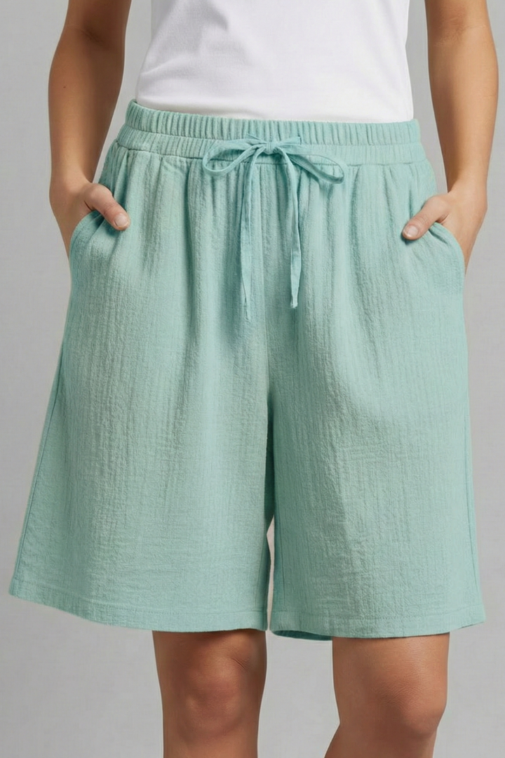 Women’s Knee Length Shorts with Drawstring Waist