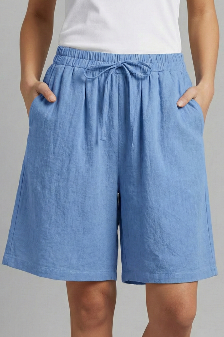 Women’s Knee Length Shorts with Drawstring Waist