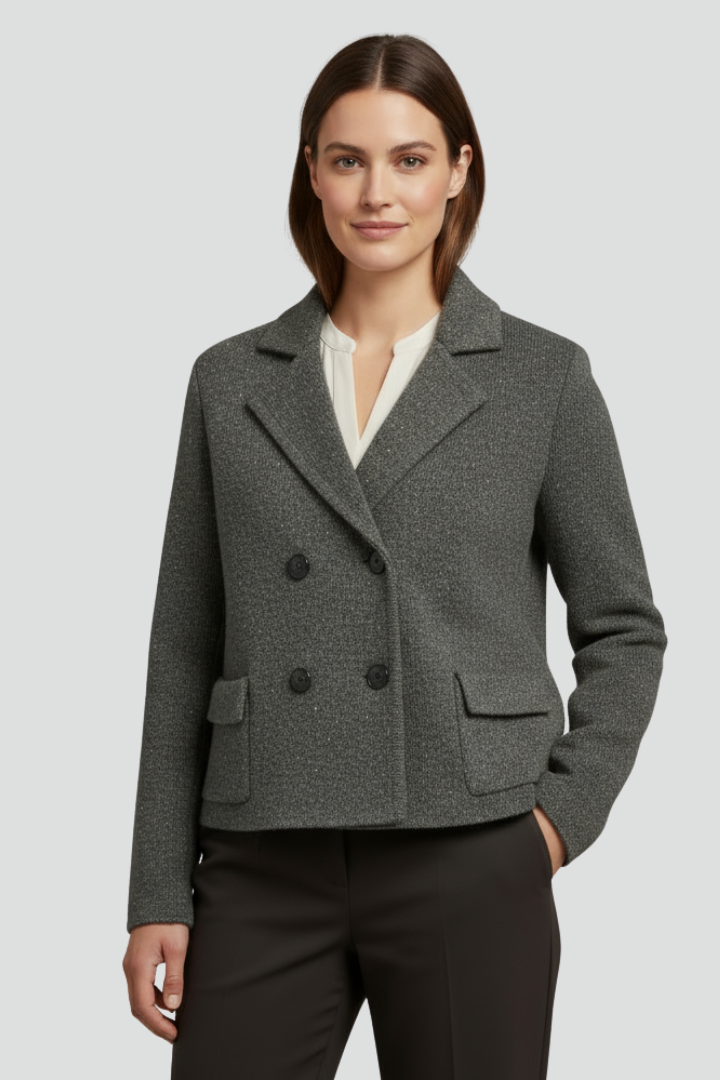 Women’s Knit Cardigan with Lapel Neck and Button Front