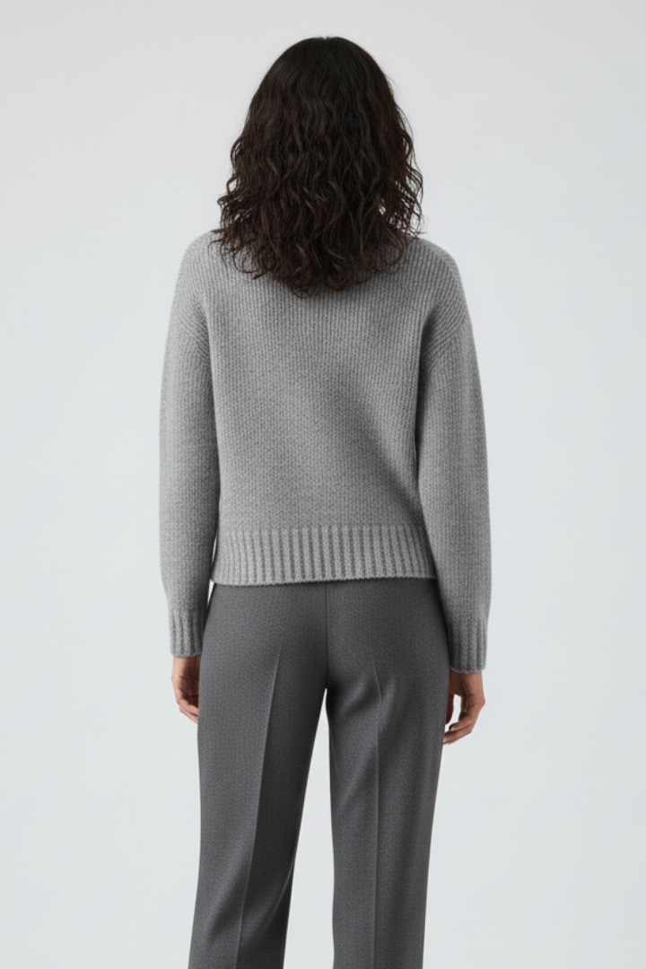 Women’s Knit Cardigan with Zip Front and Ribbed Edges