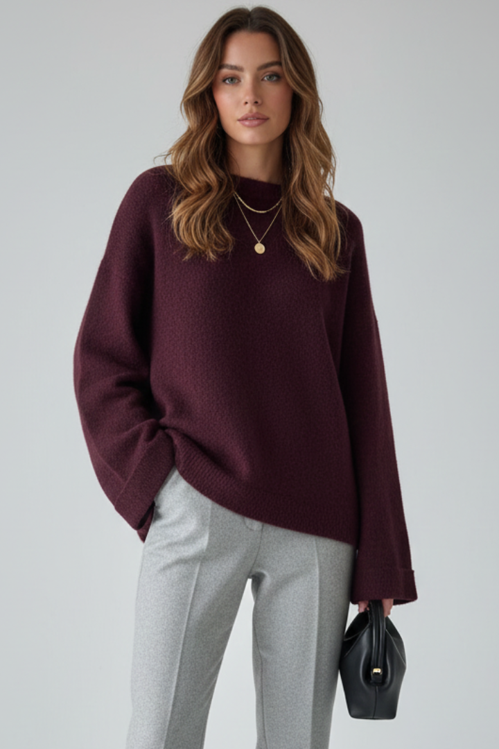 Women’s Knit Pullover with Round Neckline