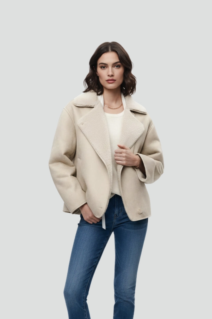 Women’s Long Sleeve Jacket with Shearling Lining