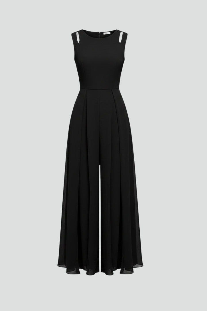 Women’s Maxi Dress with Sleeveless Cut and Side Slit
