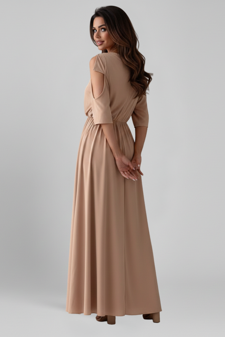 Women’s Maxi Dress with V Neckline and Side Slit