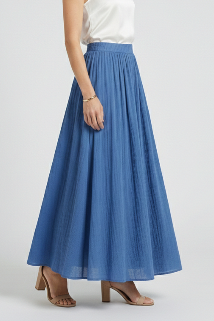 Women’s Maxi Skirt with Elastic Waist and Flared Hem