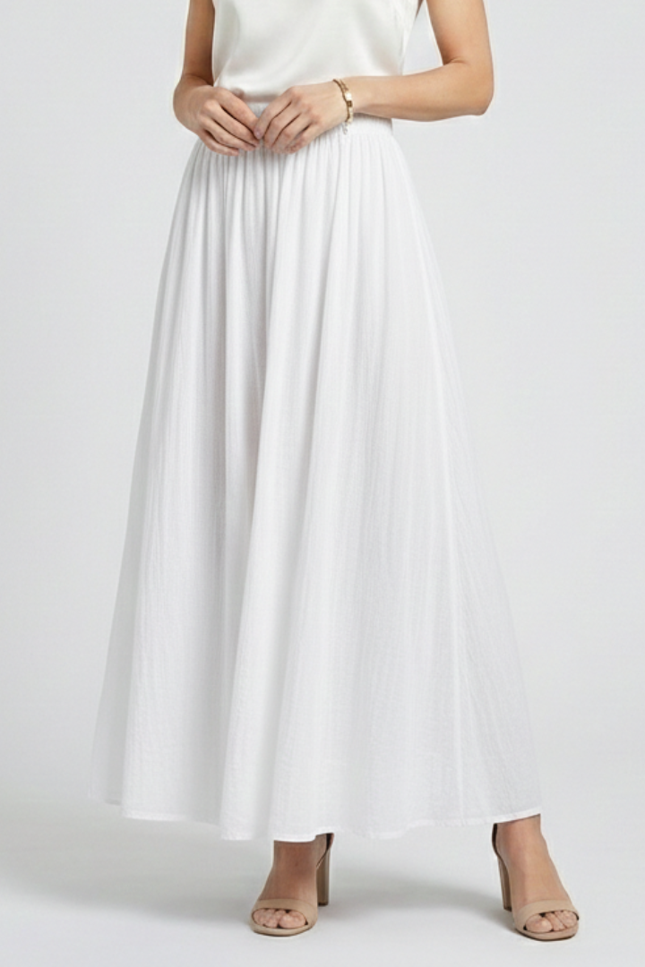 Women’s Maxi Skirt with Elastic Waist and Flared Hem