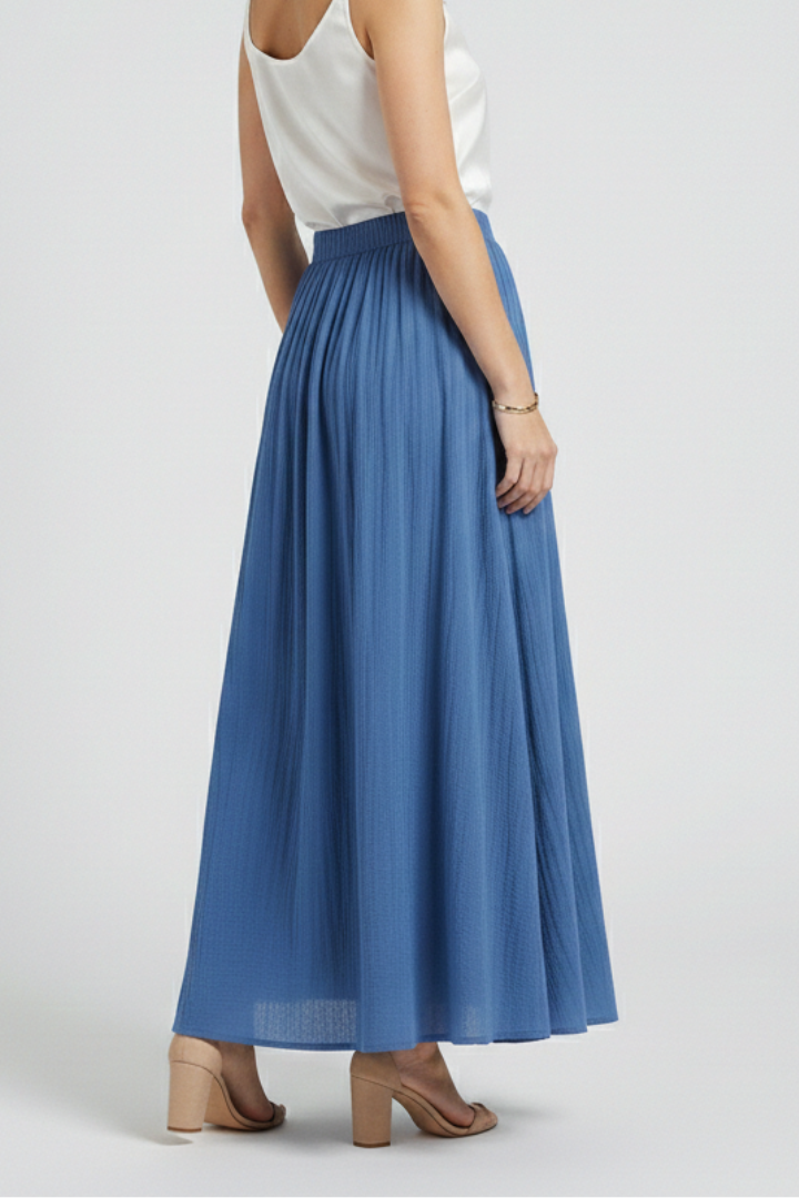 Women’s Maxi Skirt with Elastic Waist and Flared Hem