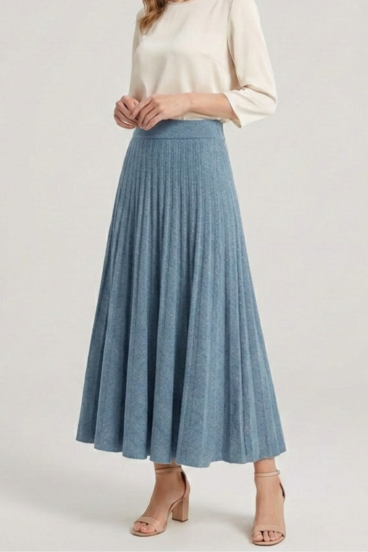 Women’s Maxi Skirt with Pleats and Elastic Waist