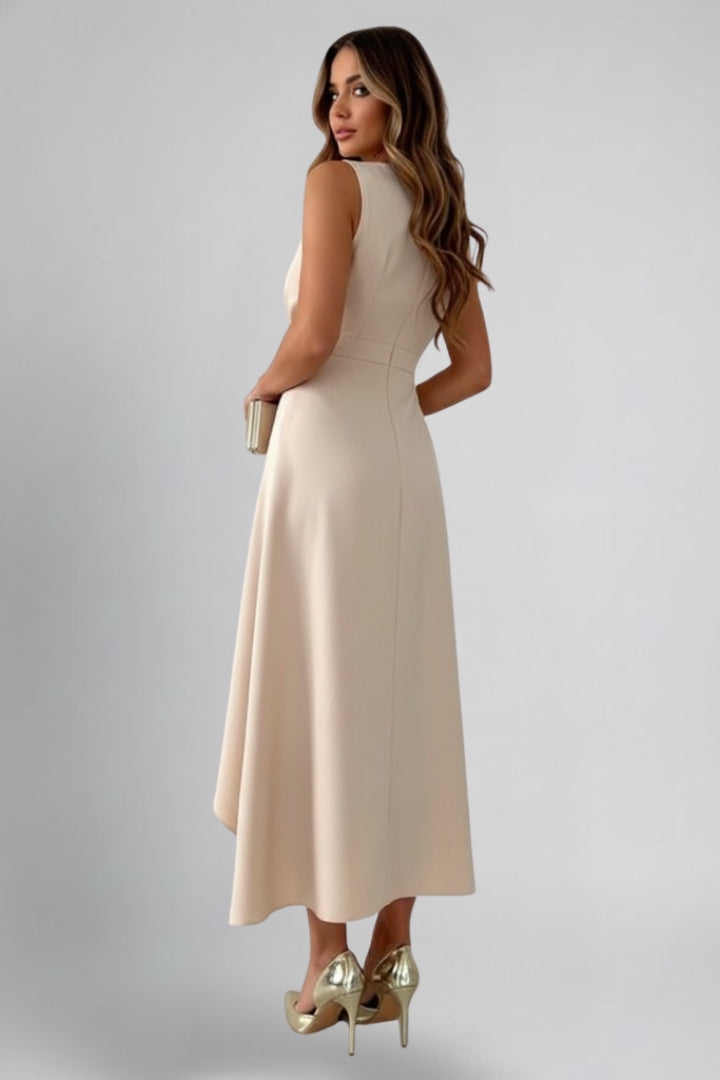 Women’s Maxi Wrap Dress with V Neckline