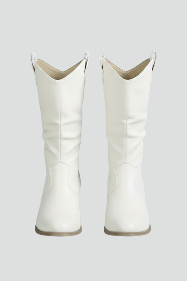 Women’s Mid-Calf Boots with Pull Tabs and Block Heel