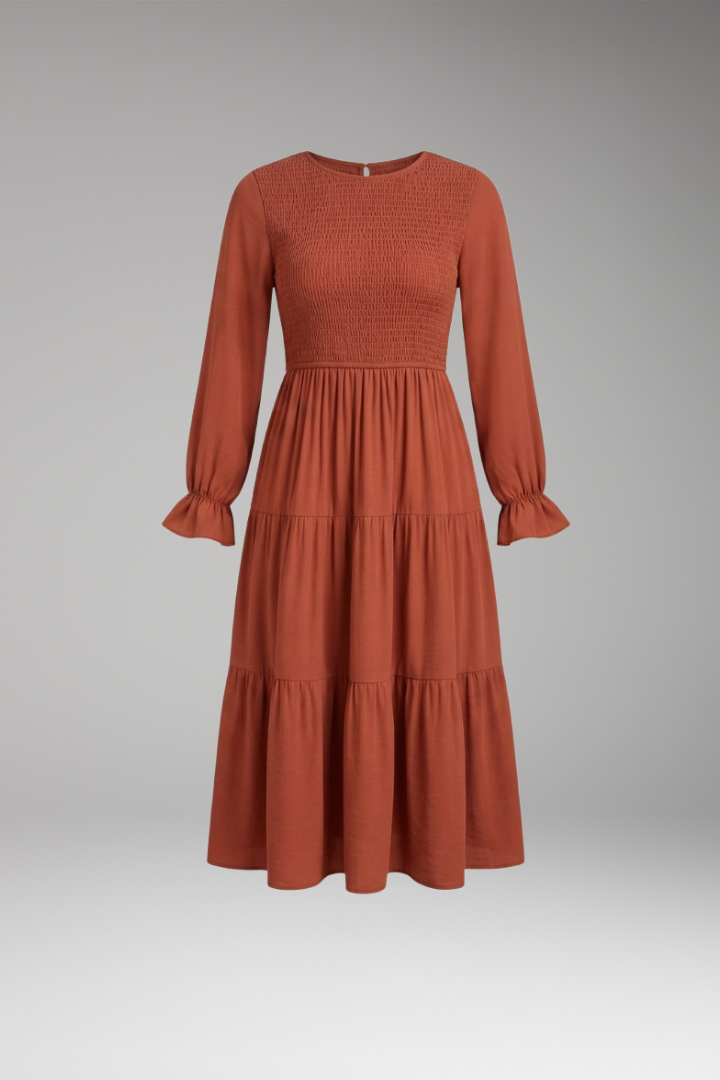 Women’s Midi Dress with Long Sleeves