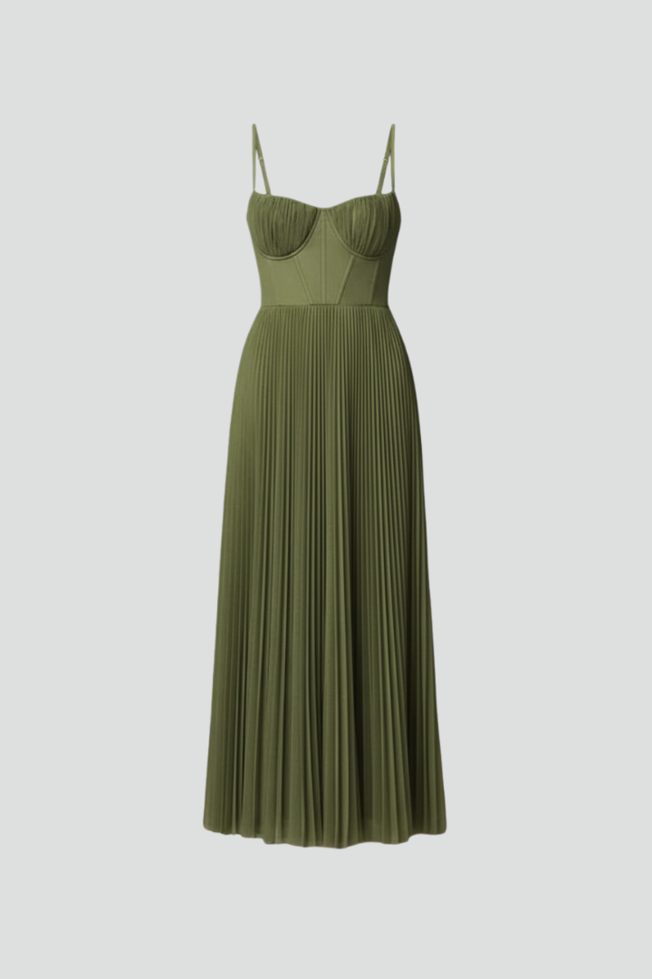 Women’s Midi Dress with Straight Neckline