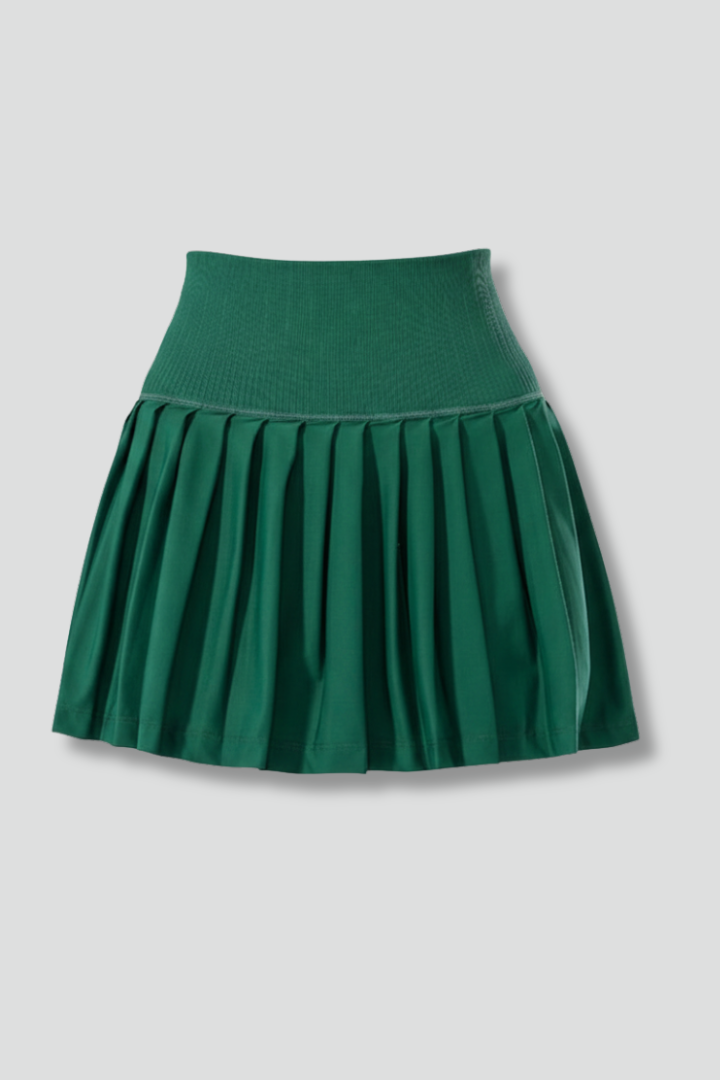 Women’s Mini Skirt with High Waist and Pleated Hem