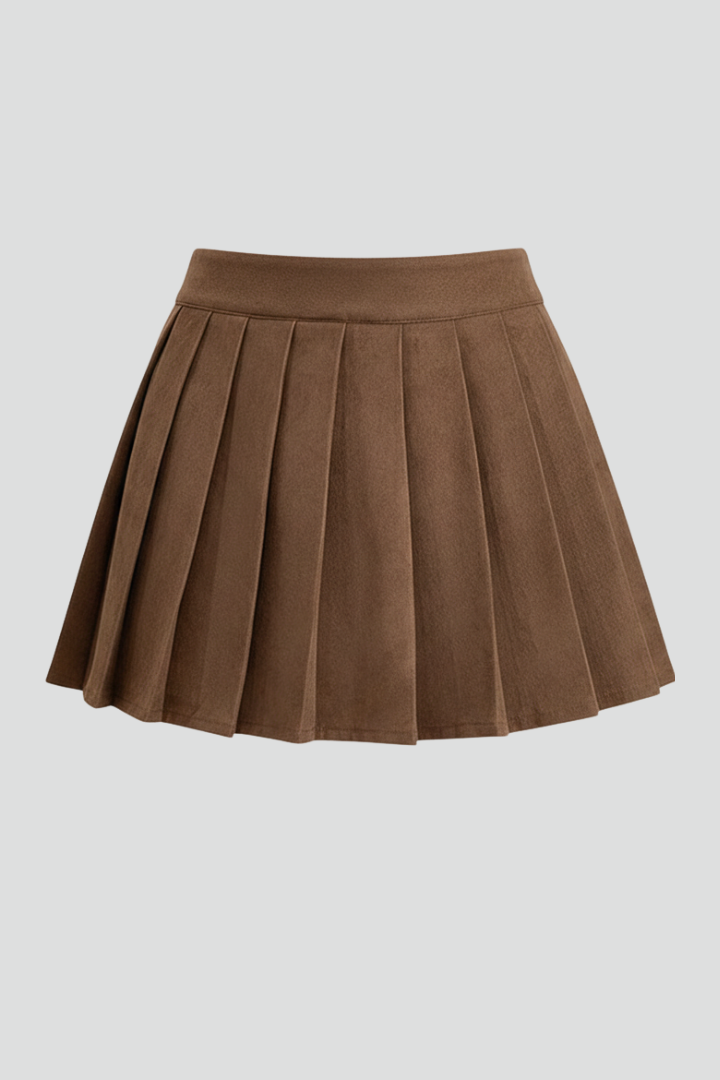 Women’s Mini Skirt with Pleated Design and High Waist