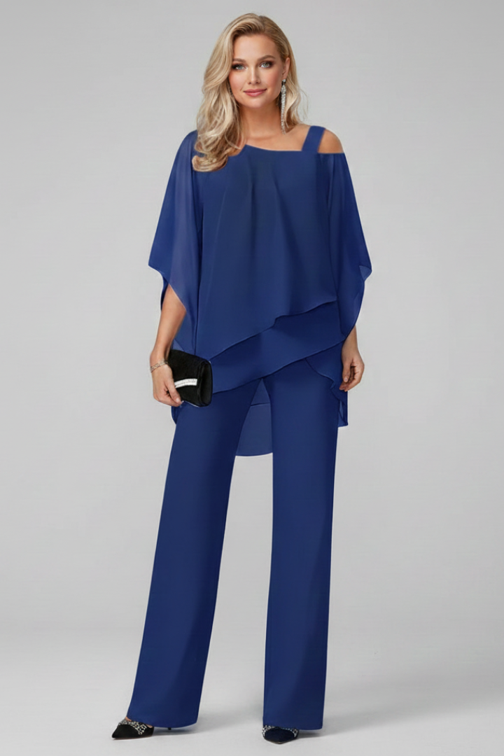 Women’s Off-Shoulder Jumpsuit with Elasticated Waistband and Flowing Fit