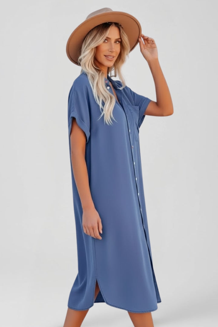 Women’s Shirt Dress with Button Down Front