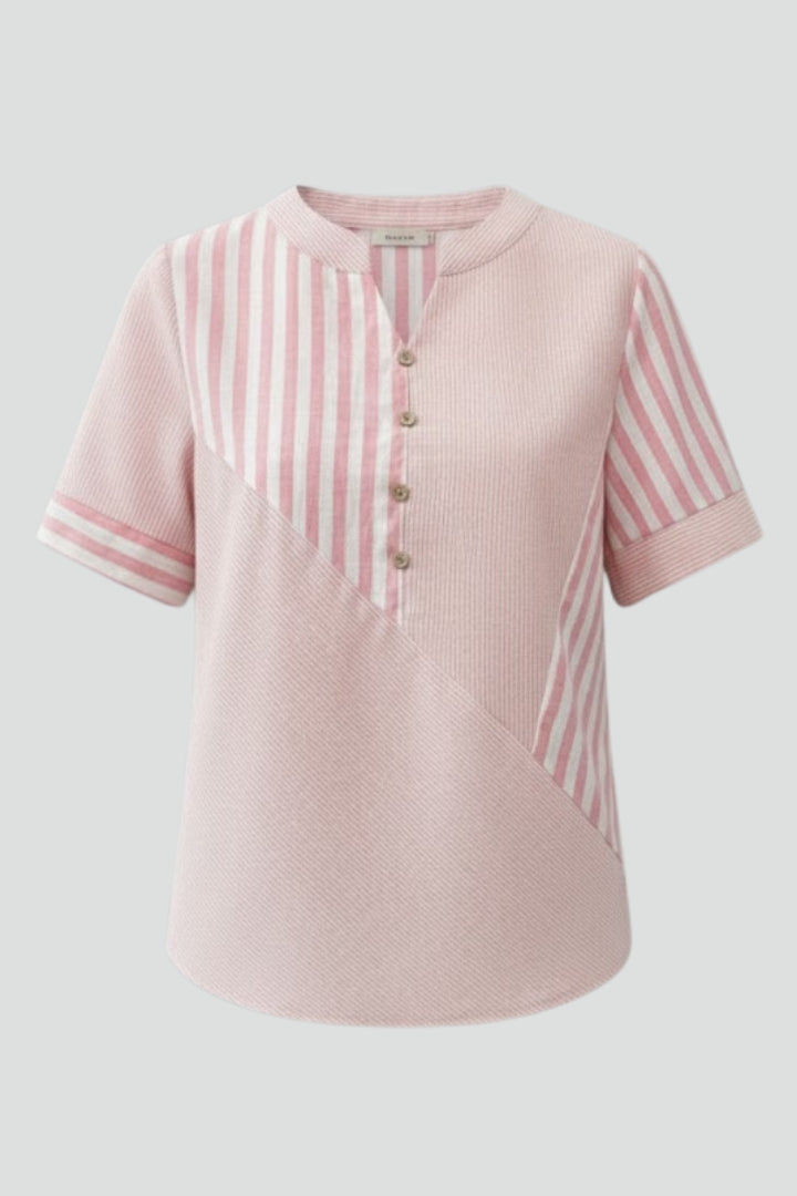 Women’s Short Sleeve Blouse with Button Front